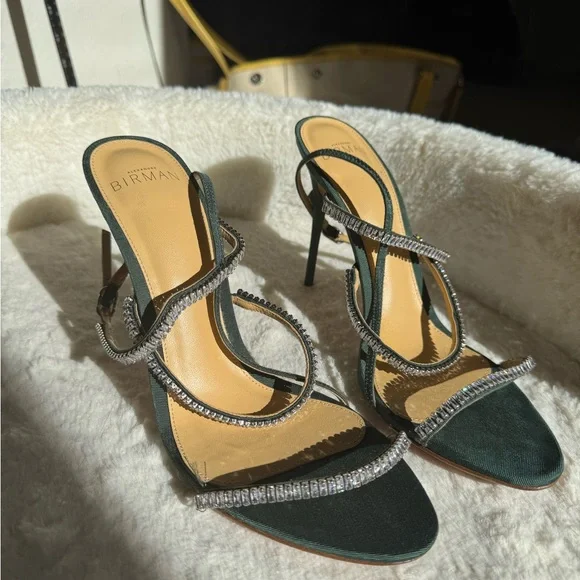 Dark green rhinestone sparkly heels Alexandre Birman sz 7/38 - Picture 5 of 7